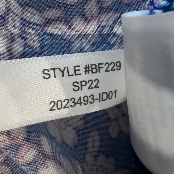 J. Crew Factory Viscose Blue Ditsy Floral Smocked Midi Dress. Size XL. - Picture 13 of 16